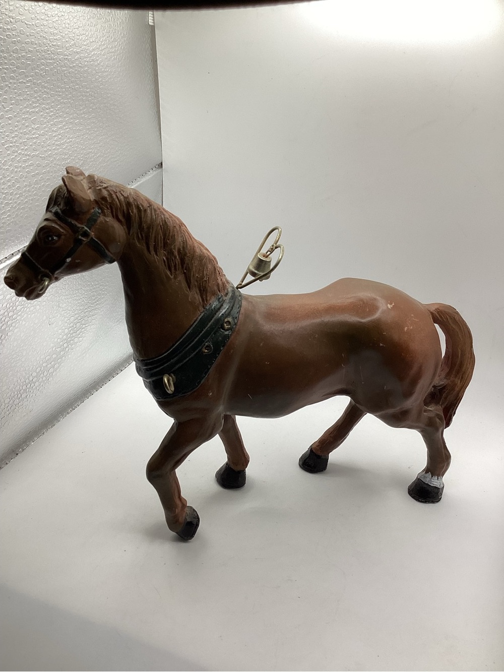 Vintage Brown Horse Statue: Porcelain Weighted Over 1 Lb Heavy!